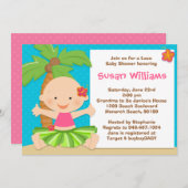 ルアウ(ハワイ式宴会)ベビーシャワー招待状 招待状 (正面/裏面)