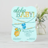 ルアウ（ハワイ式宴会）ベビー華美シャワー招待状 招待状 (スタンド正面)