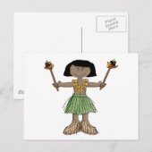 ルアウ（ハワイ式宴会）ボーイ ポストカード (正面/裏面)