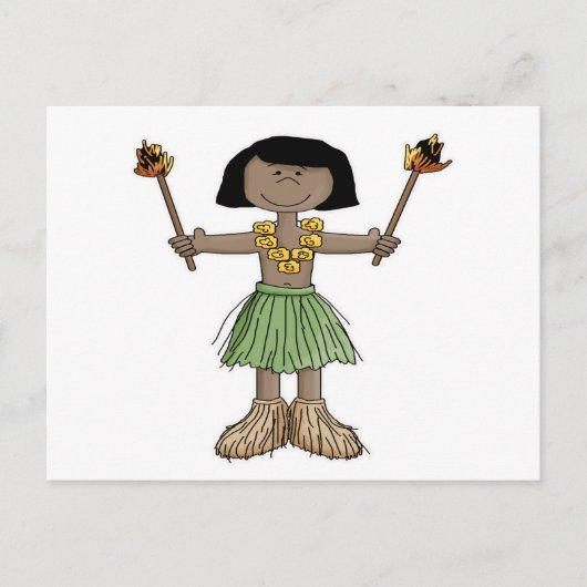 ルアウ（ハワイ式宴会）ボーイ ポストカード (正面)