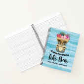 ルアウ(ハワイ式宴会)モノグラムのティキバーパーティーゲスト ノートブック (内部)