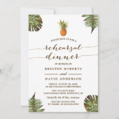 ルアウ（ハワイ式宴会）リハーサルディナー |熱帯葉産パイナップル 招待状 (正面)