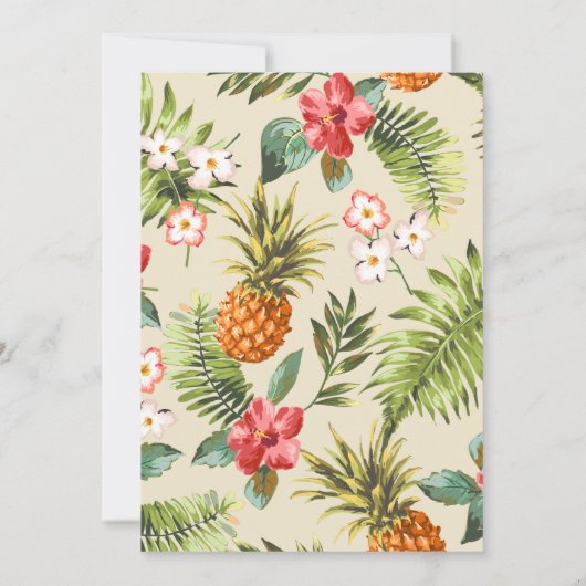 ルアウ（ハワイ式宴会）リハーサルディナー |熱帯葉産パイナップル 招待状 (裏面)