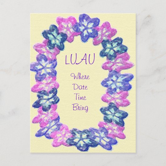 ルアウ（ハワイ式宴会）レイ ポストカード (正面)