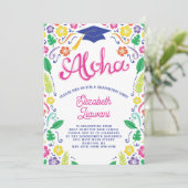 ルアウ(ハワイ式宴会)卒業パーティー招待状ハワイアントロピカル 招待状 (スタンド正面)