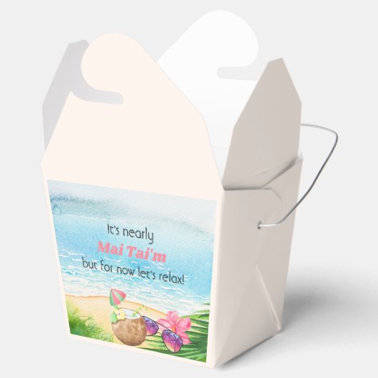 ルアウ(ハワイ式宴会)夏のビーチおもしろいマイタイムベビーシャワー フェイバーボックス (オープン)