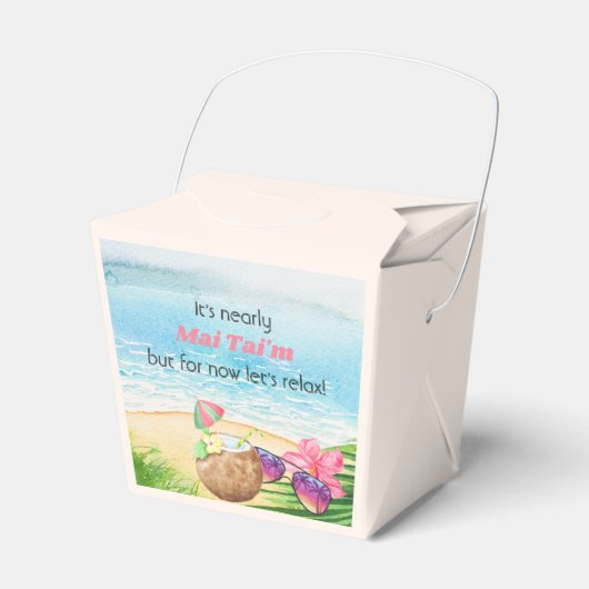 ルアウ(ハワイ式宴会)夏のビーチおもしろいマイタイムベビーシャワー フェイバーボックス (正面サイド)