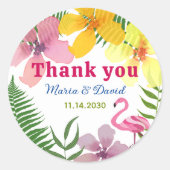 ルアウ（ハワイ式宴会）婚約パーティサンキュー ラウンドシール (正面)