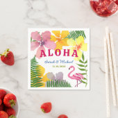 ルアウ（ハワイ式宴会）婚約パーティ熱帯 スタンダードカクテルナプキン (インサイチュ)