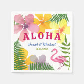 ルアウ（ハワイ式宴会）婚約パーティ熱帯 スタンダードカクテルナプキン (正面)