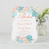 ルアウ（ハワイ式宴会）婚約招待状 招待状 (スタンド正面)