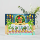 ルアウ(ハワイ式宴会)- 「戻る」を参照 – 招待状 (スタンド正面)