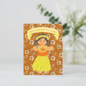 ルアウ(ハワイ式宴会)招待状カード~ハワイフラパーティー インビテーションポストカード (スタンド正面)