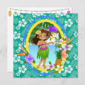 ルアウ（ハワイ式宴会）招待状/ビーチ結婚式パーティー 招待状 (正面/裏面)