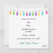 ルアウ（ハワイ式宴会）招待状/ビーチ結婚式パーティー 招待状 (裏面)