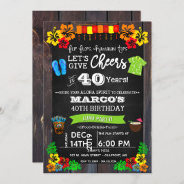 ルアウ（ハワイ式宴会）招待状、ルアウ（ハワイ式宴会）誕生日招待状 招待状