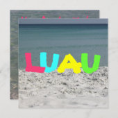ルアウ（ハワイ式宴会）招待状 招待状 (正面/裏面)