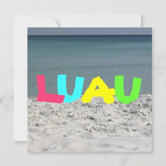 ルアウ（ハワイ式宴会）招待状 招待状 (正面)