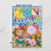 ルアウ（ハワイ式宴会）招待状bySRF 招待状 (正面/裏面)