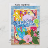 ルアウ(ハワイ式宴会)招待状bySRF 招待状 (正面/裏面)