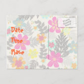 ルアウ(ハワイ式宴会)時間パーティの招待状はがき インビテーションポストカード (裏面)