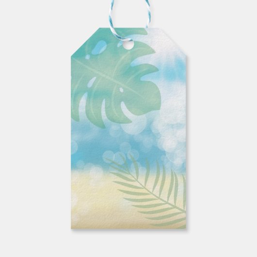 ルアウ（ハワイ式宴会）熱帯テーマ ギフトタグ (裏面)