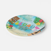 ルアウ(ハワイ式宴会)熱帯テーマ ペーパープレート (アングル)