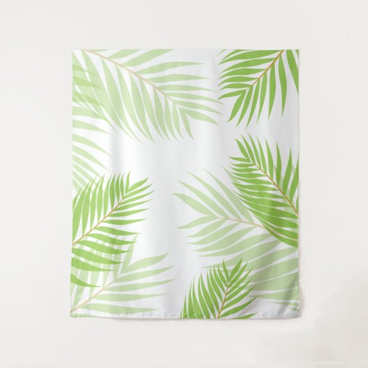 ルアウ(ハワイ式宴会)熱帯ハワイアンの葉の葉の背景 タペストリー (正面)