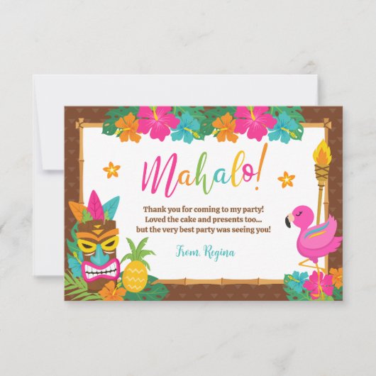 ルアウ（ハワイ式宴会）熱帯ハワイアン サンキューカード (正面)