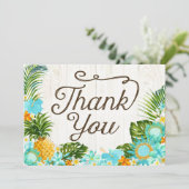 ルアウ（ハワイ式宴会）熱帯フローラビーチ素朴サンキュー サンキューカード (スタンド正面)