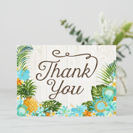 ルアウ(ハワイ式宴会)熱帯フローラビーチ素朴サンキュー サンキューカード (スタンド正面)