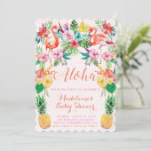 ルアウ(ハワイ式宴会)熱帯ベビーシャワー招待状 招待状 (スタンド正面)