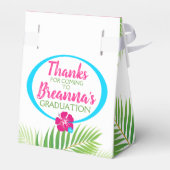 ルアウ（ハワイ式宴会）熱帯性ハイビスカス卒業白 フェイバーボックス (裏面サイド)