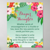 ルアウ（ハワイ式宴会）熱帯性ベビーシャワー徴候 ポスター (正面)