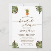 ルアウ（ハワイ式宴会）熱帯葉パイナップルブライダルシャワー 招待状 (正面)