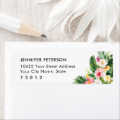 ルアウ(ハワイ式宴会)熱帯離れ差出人住所ラベル ラベル (インサイチュ)