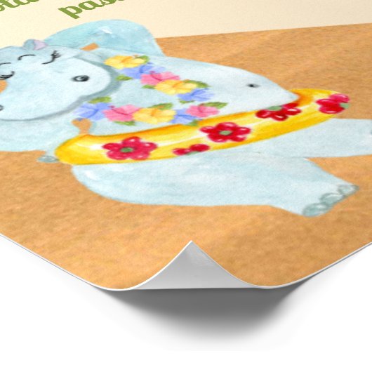 ルアウ（ハワイ式宴会）第1回誕生日マイルストーンのポスター ポスター (角)