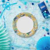 ルアウ（ハワイ式宴会）紙プレートとトゥーカンとパイナップル ペーパープレート (パーティー)