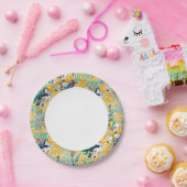 ルアウ（ハワイ式宴会）紙プレートとトゥーカンとパイナップル ペーパープレート (パーティー)