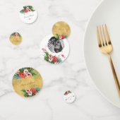 ルアウ（ハワイ式宴会）結婚誕生日フラミンゴフローラ金ゴールド コンフェッティ (グループ)