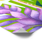 ルアウ（ハワイ式宴会）誕生日トロピカルウェルカムサイン ポスター (角)