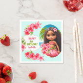 ルアウ（ハワイ式宴会）誕生日トロピカルビーチパーティー スタンダードカクテルナプキン (インサイチュ)