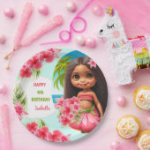 ルアウ（ハワイ式宴会）誕生日トロピカルビーチパーティー ペーパープレート (パーティー)