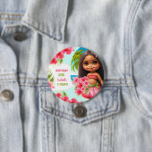 ルアウ（ハワイ式宴会）誕生日トロピカルビーチパーティー 缶バッジ (インサイチュ)