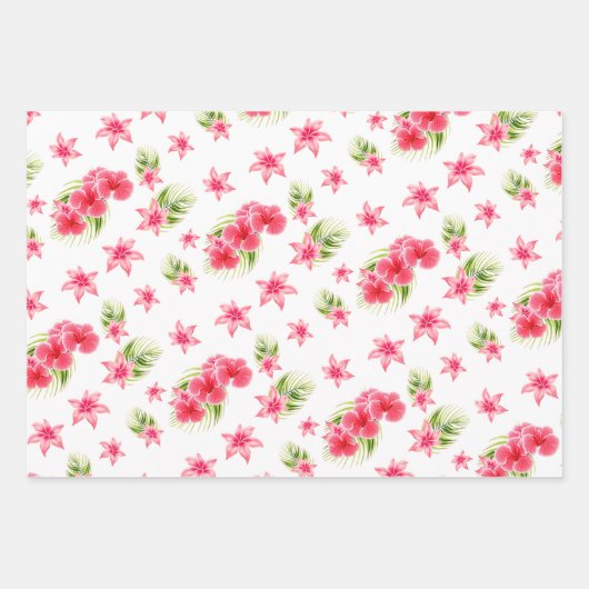 ルアウ(ハワイ式宴会)誕生日トロピカルビーチ名 ラッピングペーパーシート (正面2)