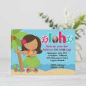 ルアウ(ハワイ式宴会)誕生日パーティーの招待 招待状 (スタンド正面)