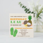ルアウ(ハワイ式宴会)誕生日パーティーへの招待 招待状 (スタンド正面)