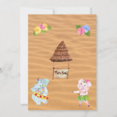 ルアウ(ハワイ式宴会)誕生日パーティーへの招待 招待状 (裏面)