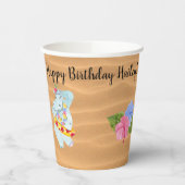 ルアウ（ハワイ式宴会）誕生日パーティーパーソナライズされたカップ 紙コップ (左)