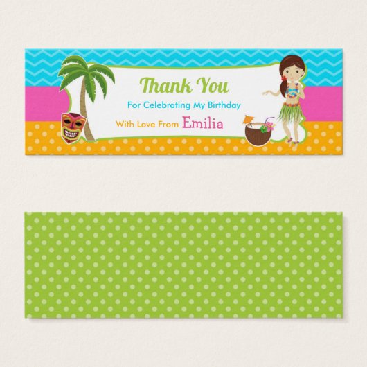 ルアウ（ハワイ式宴会）誕生日パーティーフェイスバッグラベル (正面&裏面)